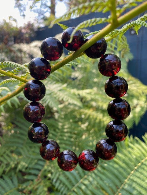 Cherry Amber Men's Bracelet 14 mm beads