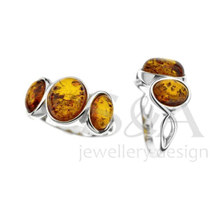 Cognac Amber stone ring