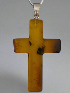 Amber Cross Pendant