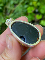 Load image into Gallery viewer, Silver Green Amber Pendant
