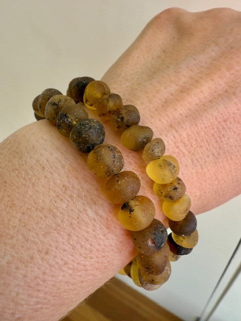 Raw Green Amber Bracelet