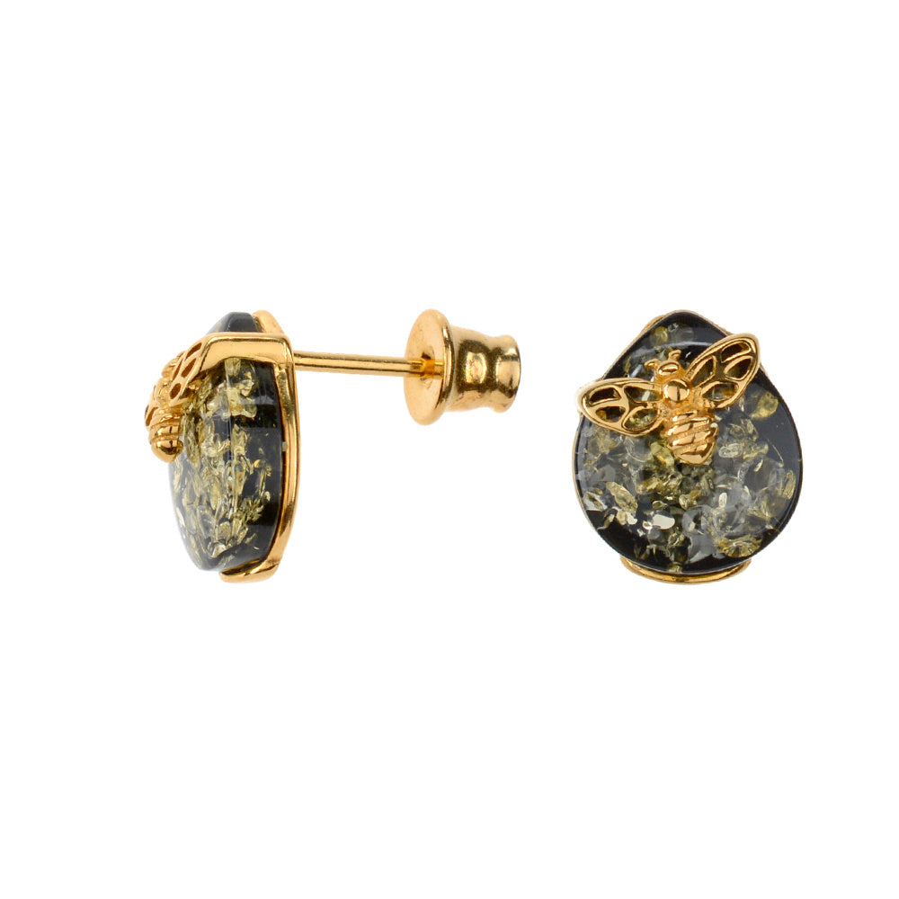 Amber Gold Bee Earrings