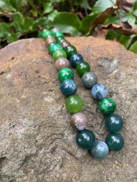 Earthy Jade necklace 12 mm beads