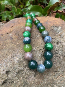 Earthy Jade necklace 12 mm beads