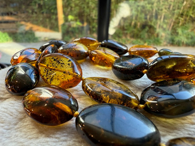 Unique Green Amber Necklace