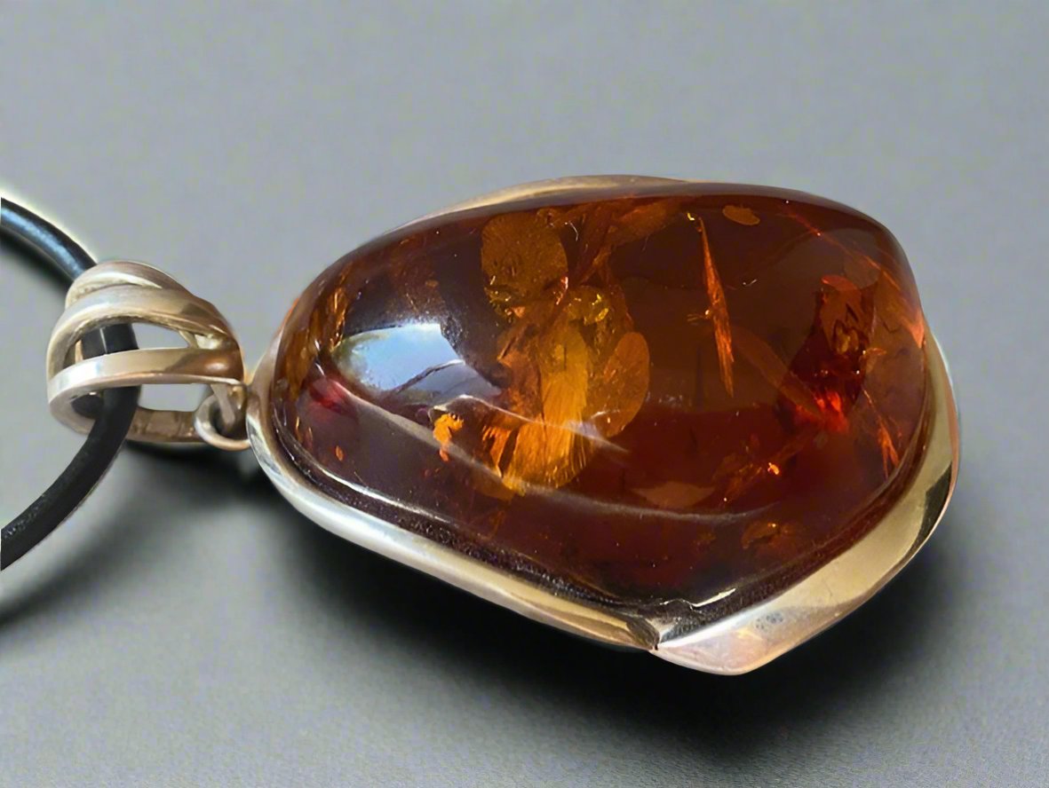 Statement  Amber Stone Pendant