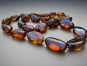 Oval Cognac Amber necklace
