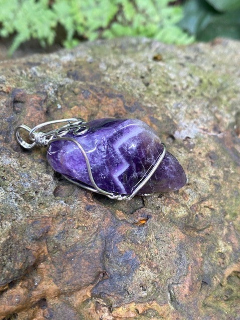 Raw Amethyst Men's Pendant