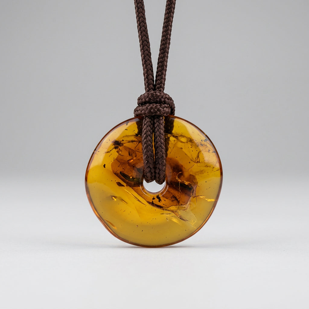 Natural Raw Amber Pendant – Organic Good Luck Charm