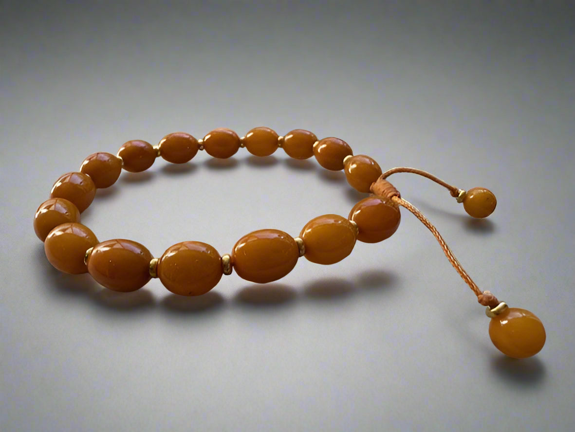 The Warmth of the Past: Men's Amber Bracelet