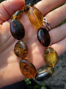Unique Green Amber Necklace