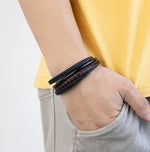 Load image into Gallery viewer, Red Leather Men&#39;s Bracelet
