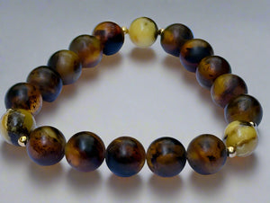 Mystic Grove: Green Amber Elegance Bracelet