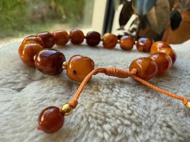 The Warmth of the Past: Men's Amber Bracelet