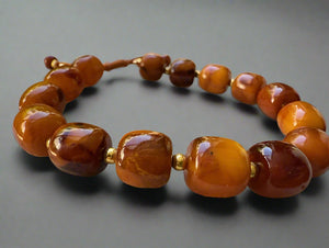 The Warmth of the Past: Men's Amber Bracelet