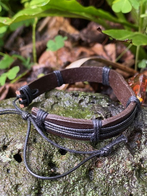 Franek Leather Amber Men's Bracelet