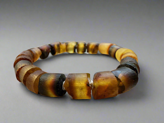 Men’s Raw Baltic Amber Bracelet – Earthy Strength