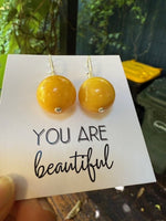 Load image into Gallery viewer, Silver Amber Balls Amber Earrings
