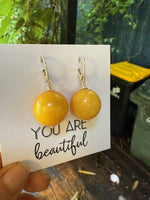 Load image into Gallery viewer, Silver Amber Balls Amber Earrings
