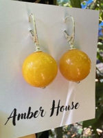 Load image into Gallery viewer, Silver Amber Balls Amber Earrings

