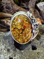 Load image into Gallery viewer, Green Amber ring
