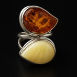 Load image into Gallery viewer, Mixed Colours Amber Ring
