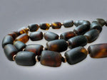 Load image into Gallery viewer, Shadowed Green in Black Amber Necklace
