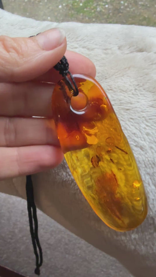 Golden Amber Stone Necklace