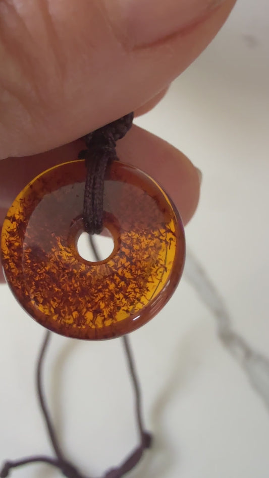 Natural Raw Amber Pendant – Organic Good Luck Charm