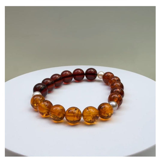 Amber & Pearl Harmony Bracelet