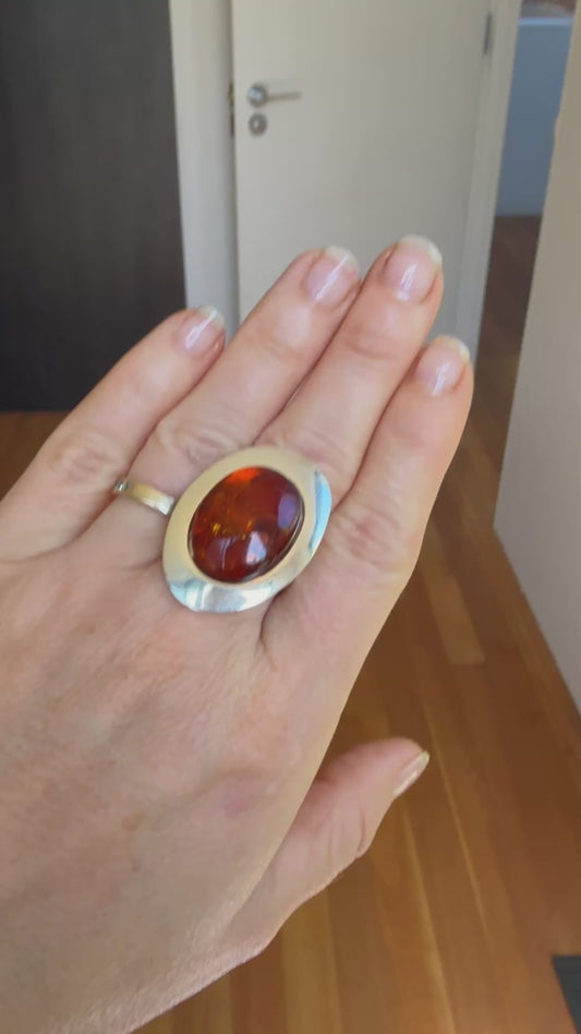 Oval Amber ring