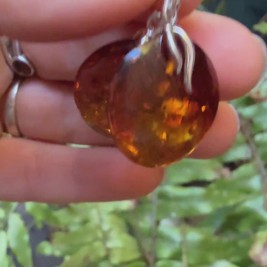 video of oval amber earrings 