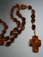 Load image into Gallery viewer, Catholic Rosary: Rounded Natural Baltic Amber Beads
