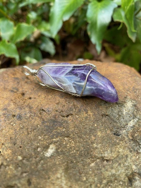 Stunning raw Amethyst Pendant