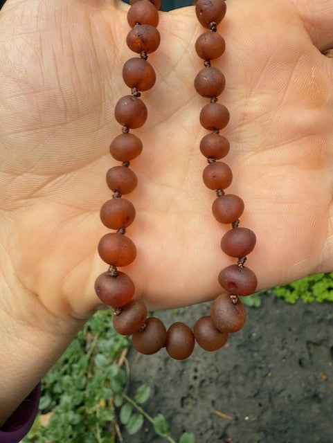 Raw Cognac Amber Necklace