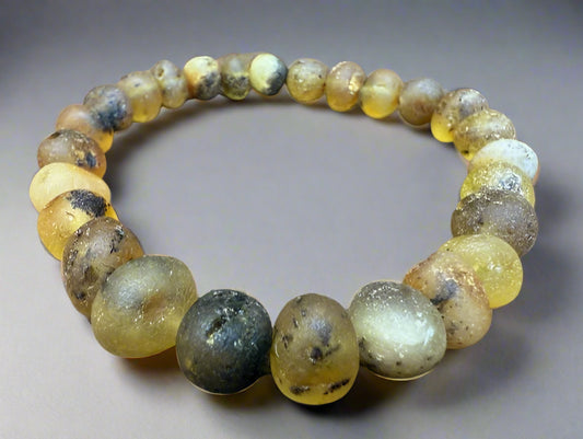 Men's Raw Green Amber Bracelet