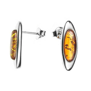 Cognac Stud Amber Earrings