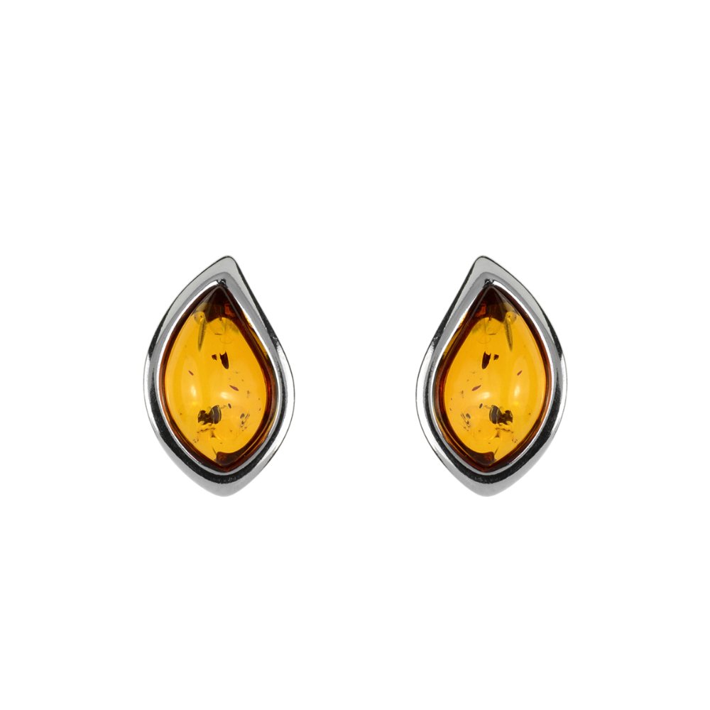 Cognac Stud Amber Earrings