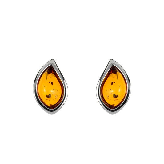 Cognac Stud Amber Earrings
