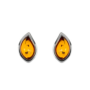 Cognac Stud Amber Earrings