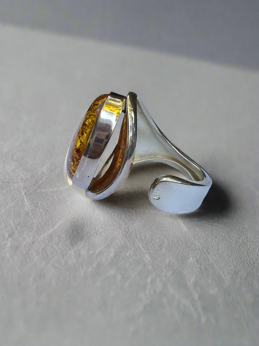 Modern Amber ring