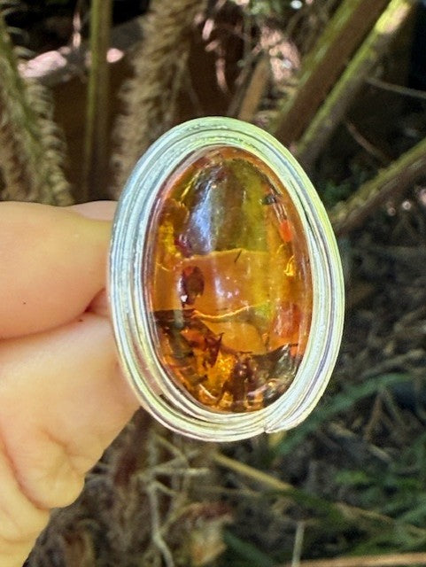 Bold Cognac Amber Ring