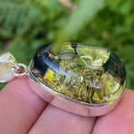 Load image into Gallery viewer, Silver Green Amber Pendant
