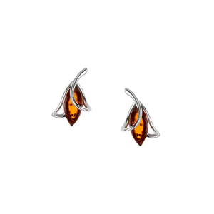 Small Silver Amber earrings