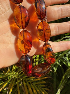 Oval Cognac Amber necklace