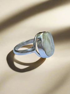 White Amber ring