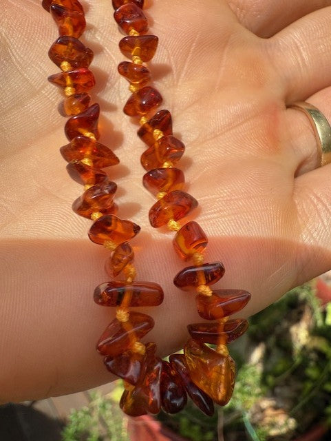Chip Cognac Amber Necklace - Toddler/ Kid