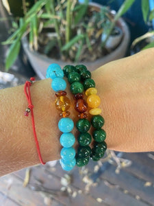 Turquoise and Amber Bracelet