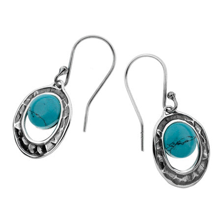 Modern Silver Turquoise Earrings