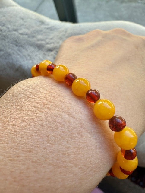 Small Beads Yellow Amber Bracelet